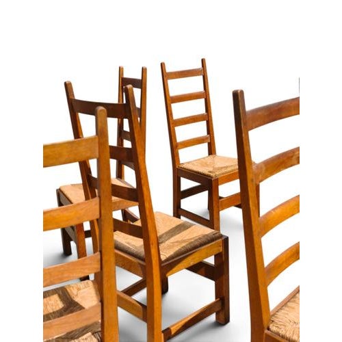 Arts and Craft Style Dining Chairs, Set of 8 For Sale - Image 4 of 8