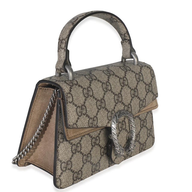 Contemporary Beige GG Supreme Canvas Mini Dionysus Top Handle Bag For Sale - Image 3 of 9