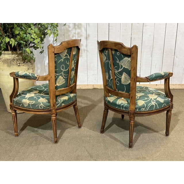 Louis XVI Style Beechwood Armchairs, 1800s, Set of 2 For Sale - Image 3 of 18