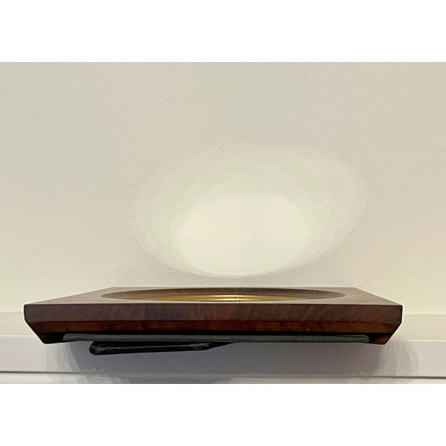 Traditional Oval Walnut Wood & Gold Finish Table Top Mirror For Sale - Image 9 of 12