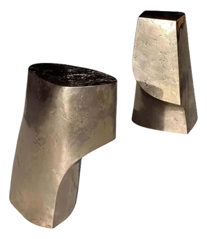 Limited Edition Lost Wax Casted Bronze Palm Side Tables by Vogel Studio, Set of 2