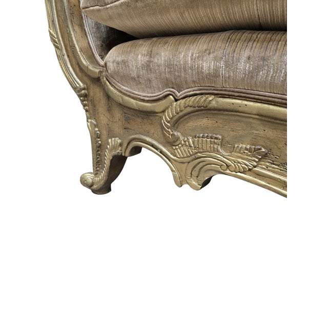 Gold Vintage Marge Carson French Louis XV Style Daybed Newly Reupholstered, Attrbiuted For Sale - Image 8 of 12