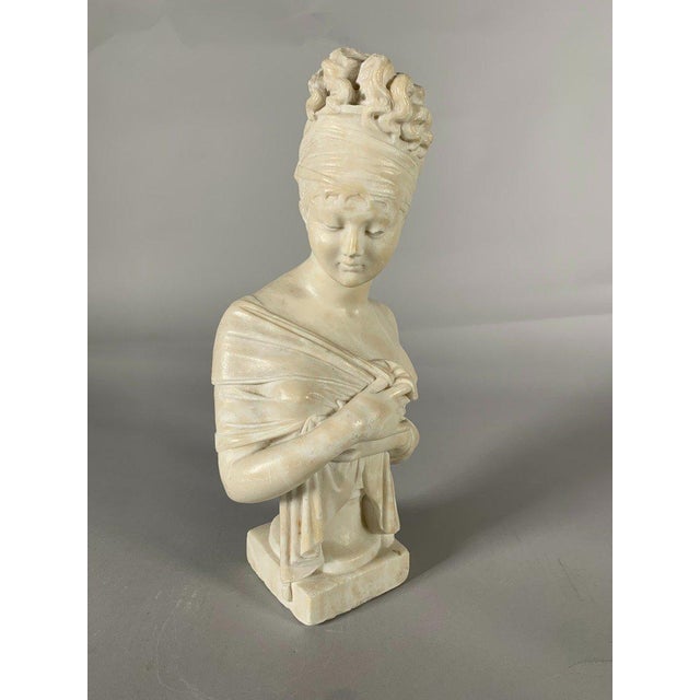 Stone Marble Sculpture Bust of Madame de Récamier after Joseph Chinard (1756-1813), 19th Century For Sale - Image 7 of 10