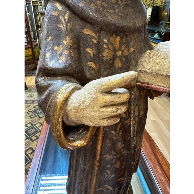 Spanish Artist, Saint Antony and Jesus, 17th Century, Wood For Sale - Image 9 of 10