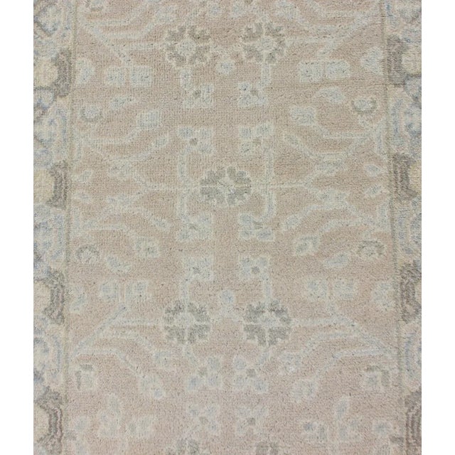 Modern Khotan Runner in Wool With All-Over Sub-Geometric Floral Design For Sale In Atlanta - Image 6 of 9
