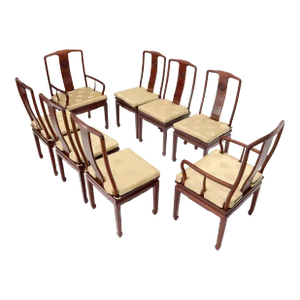Set of 8 Solid Rosewood High Quality Chinese Asian Dining Room Chairs