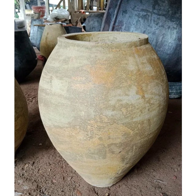 Sautern Yellow Earth Ware Vintage Pot Planter For Sale - Image 10 of 10