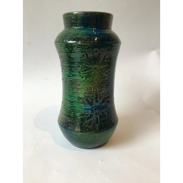 Bitossi 1960s Bitossi Green Ceramic Vase For Sale - Image 4 of 7