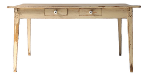 Painted Wood Farm Table with Tapered Legs, France, 1800s