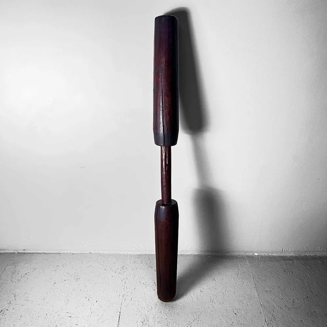 Large Antique Japanese Wooden Mochigome Stamper, 1920s For Sale - Image 10 of 13