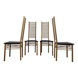 Ladder Back Dining Chairs, Italy, 1980, Set of 4 For Sale