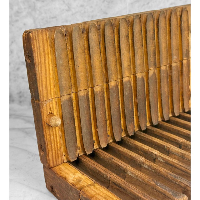 Brown Antique Traditional 10-Row Wood Cigar Mold For Sale - Image 8 of 9