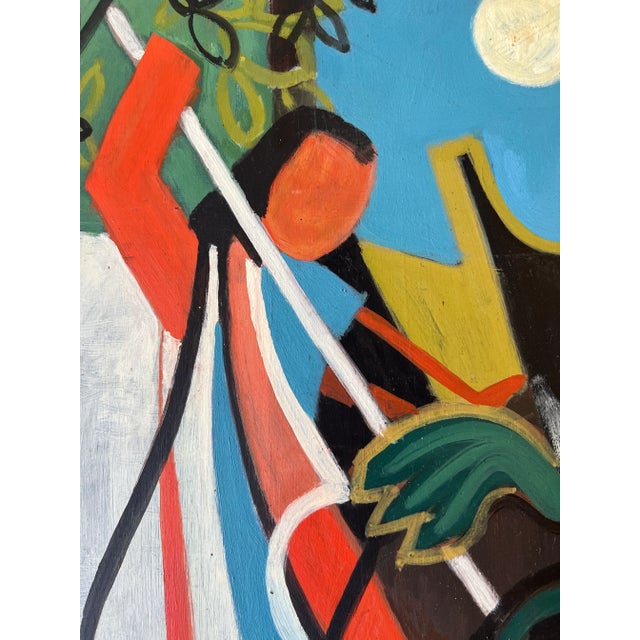 Xavier Albert Fiala, Saint Michel terrassant le Dragon, Oil on Wood For Sale - Image 4 of 9