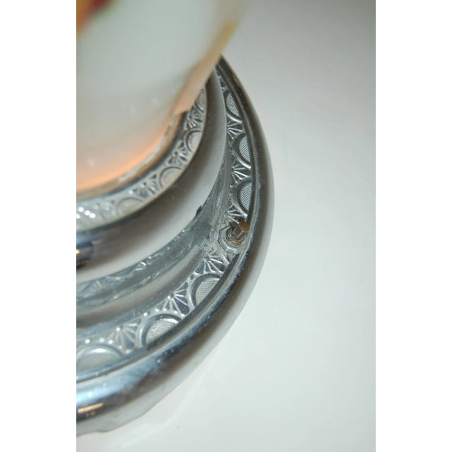 Art Deco Agate Glass and Chrome Lightup Illuminating Side Table For Sale In Los Angeles - Image 6 of 11