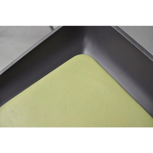 Turnstone by Steelcase Metal Scoop Barstool Stool W/ Green Cushion - Set of 3 For Sale - Image 13 of 15