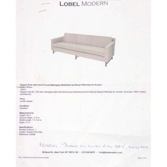 1950s 1950’s Attributed to Edward Wormley for Dunbar, Sofa Number 255 For Sale - Image 5 of 6