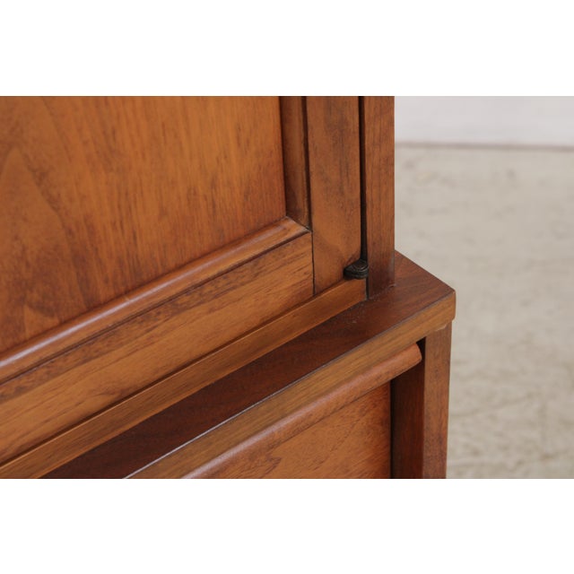 Walnut Mid Century Modern Gentlemens Chest Armoire by Lane For Sale - Image 11 of 18