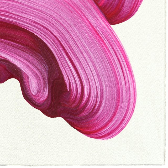 Contemporary Avp_1618 - Original Abstract Deep Magenta Tone Contemporary Painting on Paper by Alex Voinea For Sale - Image 3 of 9