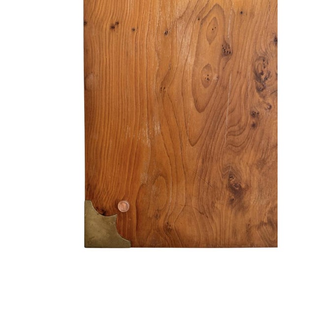 Burr Maple Campaign Drawers with Brass Motifs, 1970, Set of 2 For Sale - Image 14 of 18