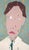 Large vertical self portrait by Bay Area artist Michael Pauker (American, b.1957). A minimalist portrait of the artist is...