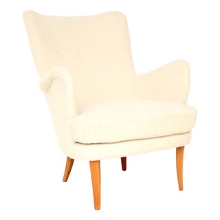 Vintage Swedish Armchair attributed to Carl Malmsten, 1960s For Sale