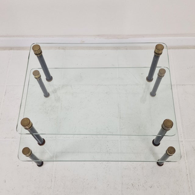 French Modernist Glass and Brass Display Tables from P. Andrieux, 1930s, Set of 2 For Sale - Image 10 of 18