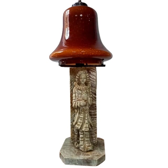 Brown Murano Alabaster and Glass Table Lamp For Sale - Image 8 of 8