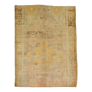 Antique Gold Turkish Oushak Rug - 5'3" x 6'6" For Sale