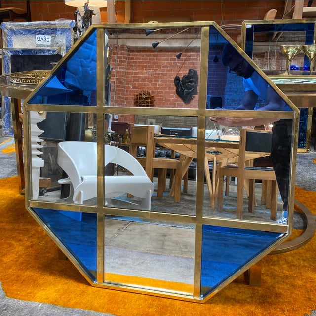 Gold 1970s Mid Century Modern Octagonal Oversize Wall Mirror For Sale - Image 8 of 8