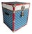Vintage American Flag Patriotic Steamer Trunk W/ Working Key For Sale