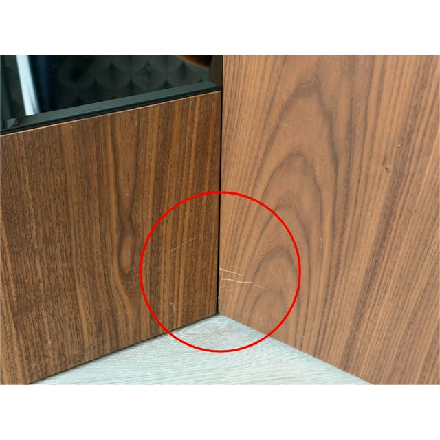 Mid-Century Modern-Style Modular Geometric Hexagonal Walnut and Glass Coffee Table or Pedestal Side Tables Attributed to Modloft For Sale - Image 11 of 11