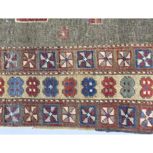 Late 19th Century Antique Caucasian Kuba Rug 4’0" X 4’7" For Sale - Image 5 of 10