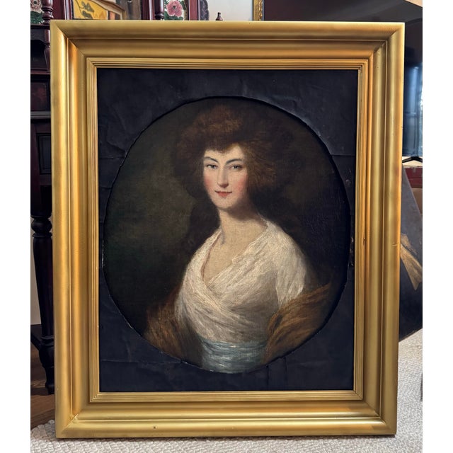 English 18th Century Portrait Painting of a Young Lady Attributed to Dupont Gainsborough, English For Sale - Image 3 of 7