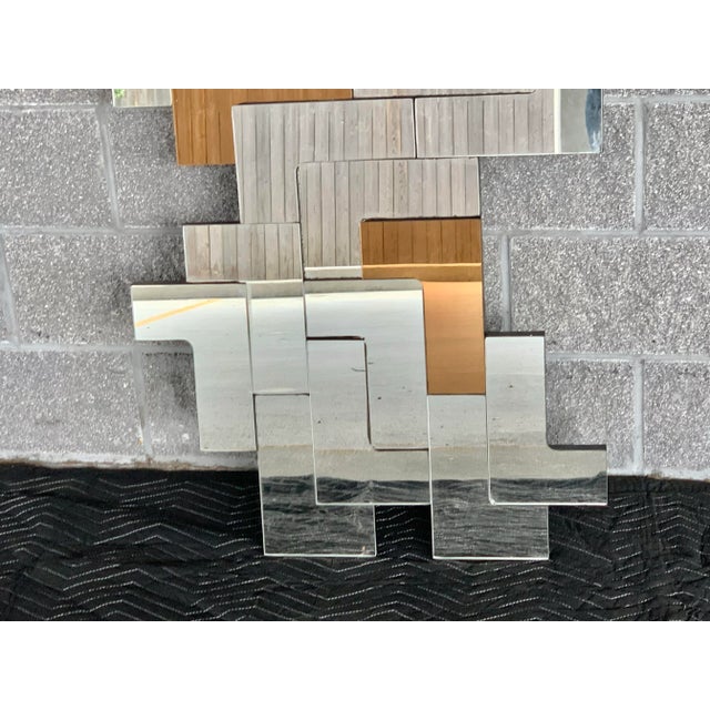 Contemporary Vintage Post Modern Style Geometric Mirror For Sale - Image 3 of 11