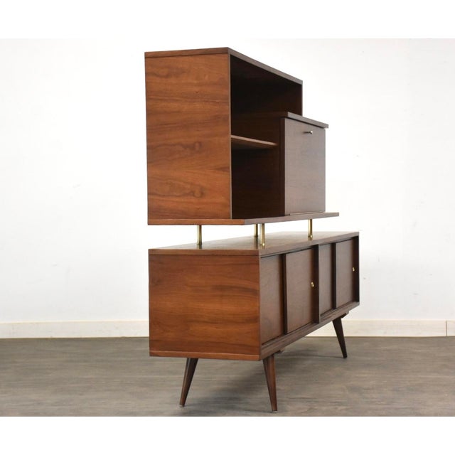 1960s Refinished Walnut Sideboard Credenza For Sale In Boston - Image 6 of 10