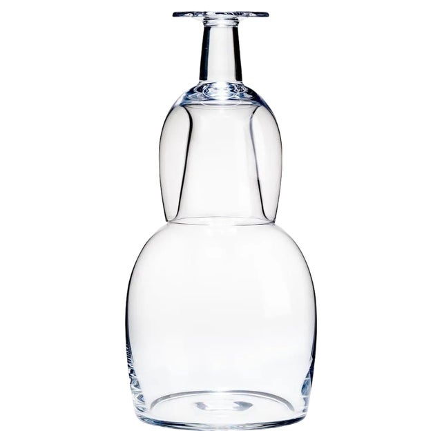 Glass Carafe and One Glass by Aldo Bakker for Karakter, Set of 2 For Sale