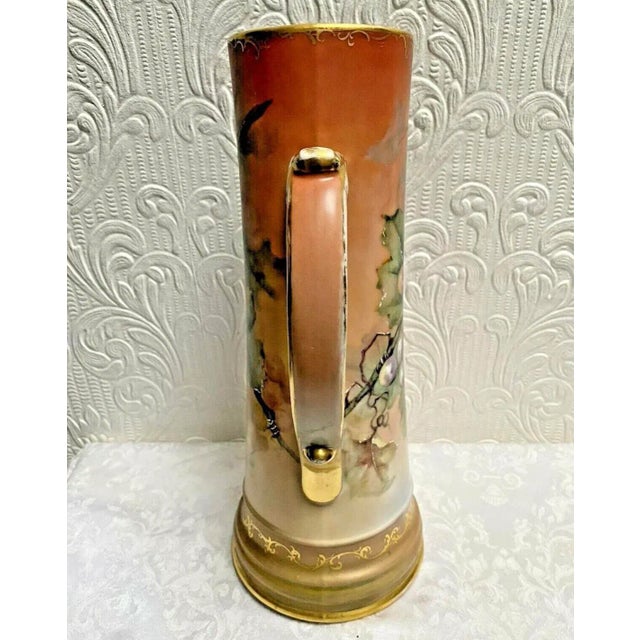 Purple Antique Tv Limoges Hand-Painted Grapes Tankard For Sale - Image 8 of 11