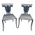 1930s Pair of Neoclassical Lyre Back Cast Iron Lyre Back With Weathered Wood Seats For Sale