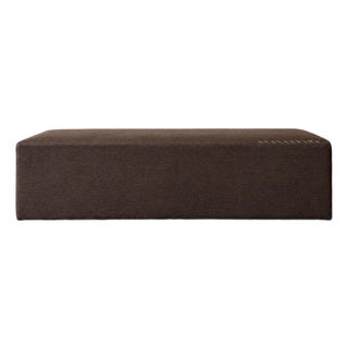 Berg Cafe Noir Bench by Bloom Home Inc, Modern Linen Upholstery For Sale