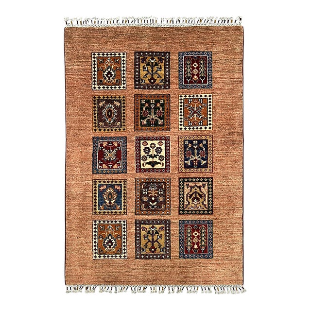 Bakhtiari Four Seasons Tree of Life Wool Rug in Terracotta, 2'10" X 4' For Sale