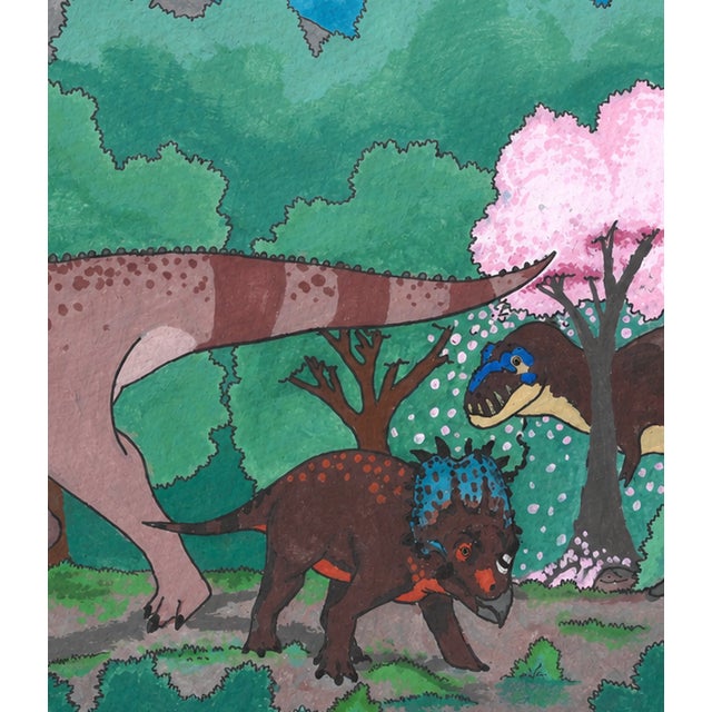 Atelier Aria Lumae Kai Hanna Van Wouden Dinosaur Paradigm Original Gouache Fine Art Cotton Rag Gallery Board Print 24 X 18 For Sale In San Antonio - Image 6 of 15