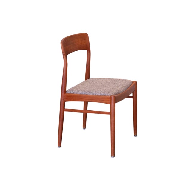 Teak and Bouclé Chairs by Henning Kjærnulf for KS Møbler, 1960s, Set of 4 For Sale - Image 6 of 17