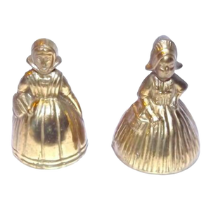 Pair Antique Brass Maiden Bells