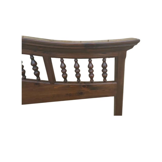 Mid-20th Century Antiqued Pine King Size Arched Top Headboard For Sale In Washington DC - Image 6 of 9