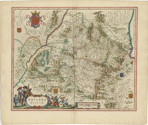 Blaeu Map of Navarre Navarre Regnum, 1642