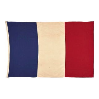 Large Vintage Cotton Sewn Flag of France For Sale