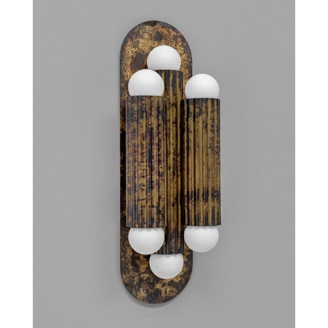 Metal Vesta Triple Wall Sconce by Schwung For Sale - Image 7 of 18