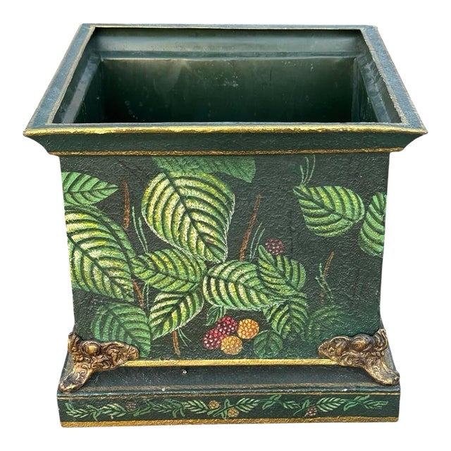 Vintage John Richard Collection Metal Footed Planter on Stand For Sale