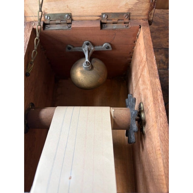 Late 19th Century Antique Mahogany Cash Till Box With Bell For Sale - Image 5 of 10