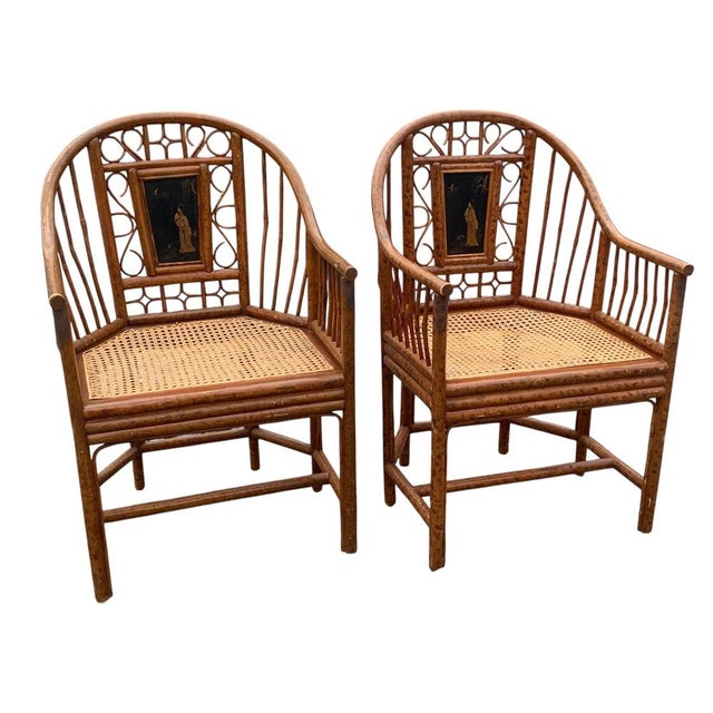 Brighton Pavilion Faux Bamboo Chairs, Set of 2 For Sale - Image 4 of 14